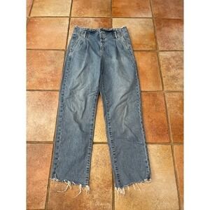 Garage Cropped barrel jeans with pleated waist size 5